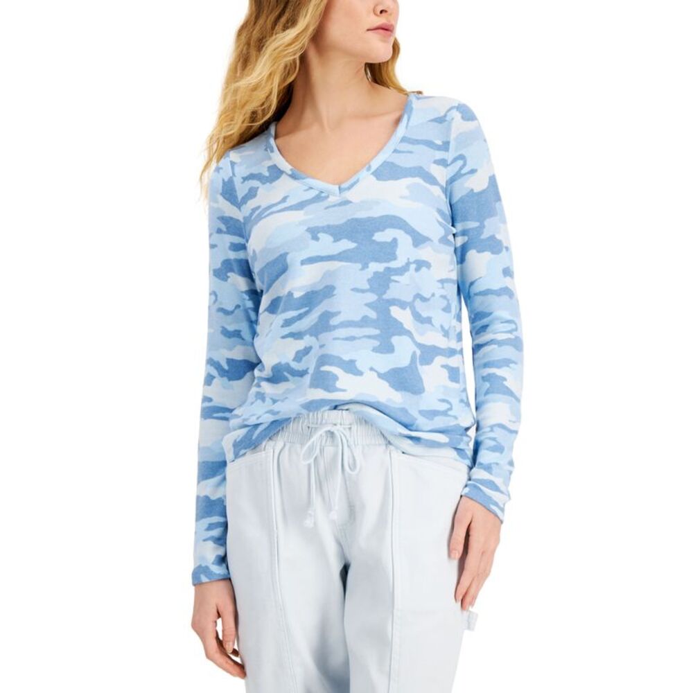 Style & Co Camo Print Long Sleeve T-Shirt